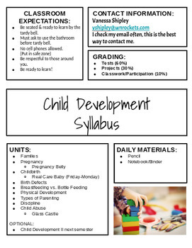 Preview of Child Development Syllabus
