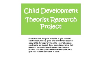 Preview of Child Development Theorist Research Project