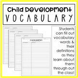 FREEBIE | Child Development Vocabulary Packet | Family Con