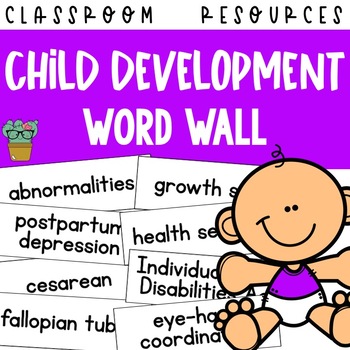 Preview of Child Development Word Wall - 650 Vocabulary Words