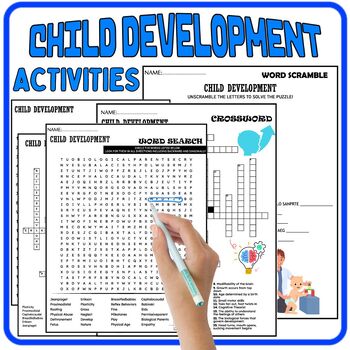 Preview of Child Development Worksheets,Vocabulary,Puzzle,Wordsearch & Crossword