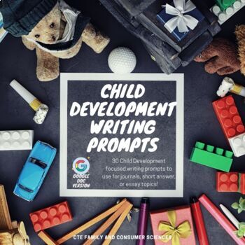 Preview of Child Development Writing Prompts (Journal, Essay Topics) - Google Doc Version