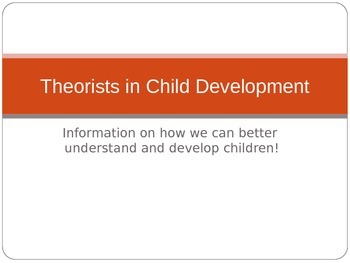 Preview of Child Development unit 1 day 6 power point child development theorist overview