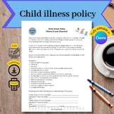 Child Illness Policy, Daycare or Preschool Sick Policy Tem