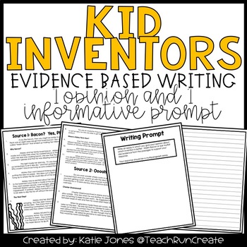 Preview of Kid Inventors Opinion and Informative Writing Prompts // Distance Learning