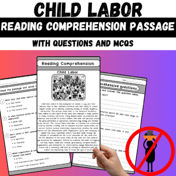Preview of Child Labor - Stolen Childhoods | Reading Passage with Questions