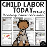 Child Labor Today Reading Comprehension Worksheets Industr