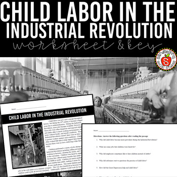 Child Labor in the Industrial Revolution Reading Comprehension Worksheet