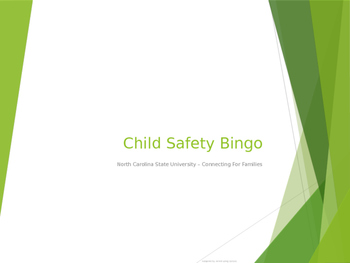 Preview of Child Safety Bingo Activity for Child Development, Child Guidance, FACS, etc