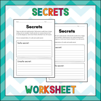 Preview of Child Safety Secrets Worksheet - Printable Template