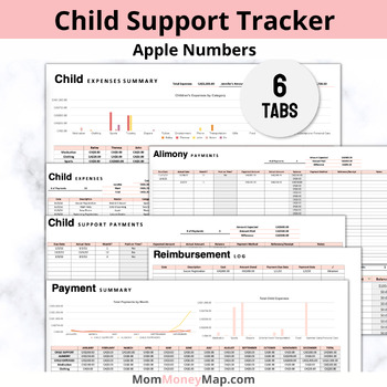 Preview of Child Support Tracker Apple Numbers