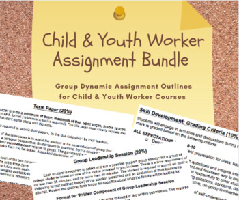 Preview of Child & Youth Worker BUNDLE assignments+grading criteria/rubrics (college/uni)