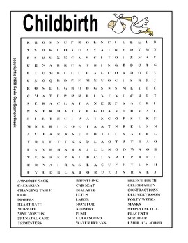 Preview of Childbirth Word Search