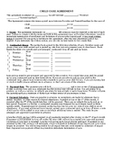Childcare Agreement Form For In-Home Daycare