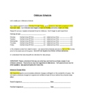 Childcare Contract - Schedule / Contracted Hours / Editable