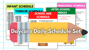 Preview of Childcare/Daycare Daily Schedule (Infants, Toddlers, Preschool & School Age)