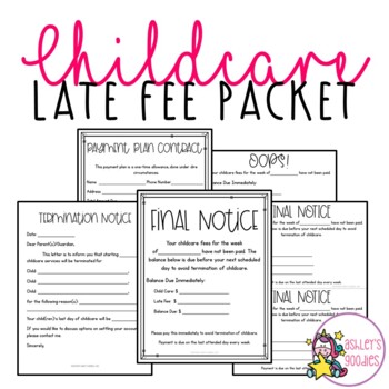 Preview of Childcare Late Fee Forms
