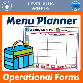 Preview of Menu Weekly Planner
