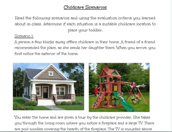 Preview of Childcare Options Mini Unit