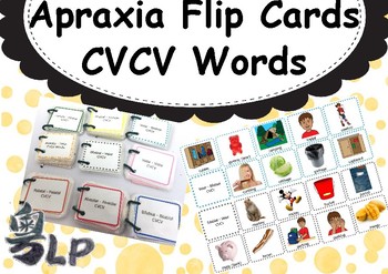 Preview of Childhood Apraxia of Speech (CAS) English CVCV words Flip Card