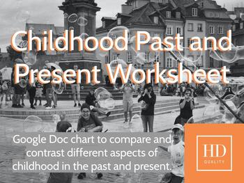 Preview of Childhood Past and Present Chart Worksheet