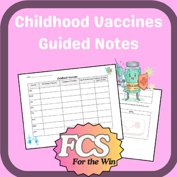 Preview of Childhood Vaccines & Schedules Guided Notes - Child Development & Health