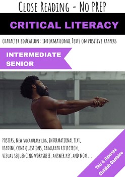 Preview of Childish Gambino This is America Close Reading Informational Text No Prep Pack