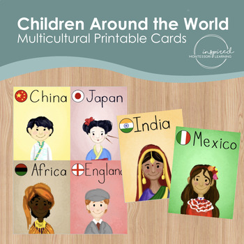 Preview of Children Around the World - Multicultural Cards - International Culture Study,