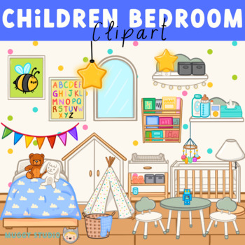 kids bedroom clipart