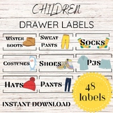 Children Clothes Drawer Labels
