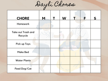Preview of Children Daily Chore Chart