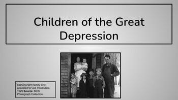 Preview of Children in the Great Depression Project Based Learning