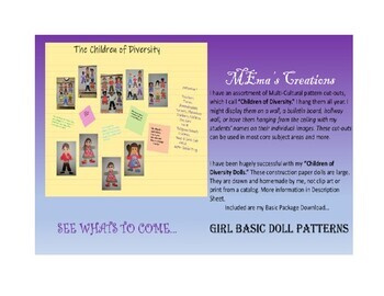 Preview of Children of Diversity Homemade Girl Basic Doll Cut-Outs