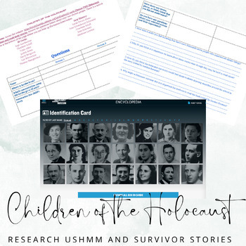 Preview of Children of the Holocaust Research/Holocaust Background/Webquest