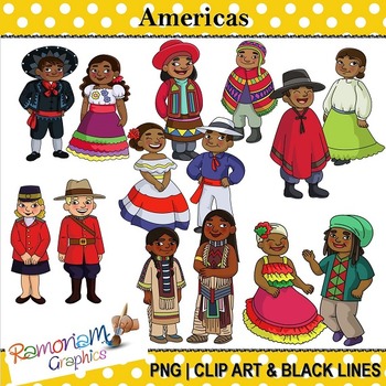 Children of the World clip art Americas by RamonaM Graphics | TpT