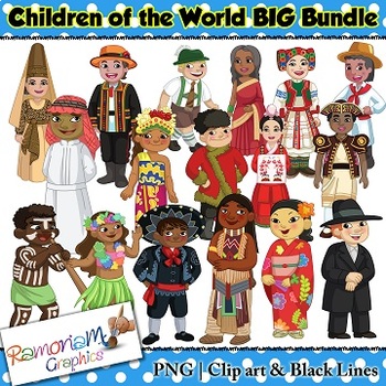 Children of the World Clip art BIG BUNDLE by RamonaM Graphics | TPT