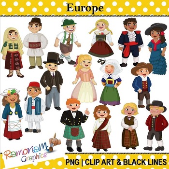 Preview of Children of the World Clip art Europe
