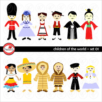 Preview of Children of the World (Set 01) Clipart by Poppydreamz