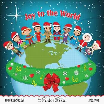 Preview of Christmas around the World clipart, World Children, ethnic clipart, Christmas