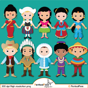 Preview of Children of the World clipart, World Children, ethnic clipart - PART 3