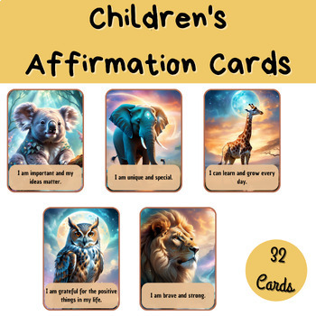 Preview of Children's Affirmation Cards, Inspiration Cards for kids, Positive Affirmations