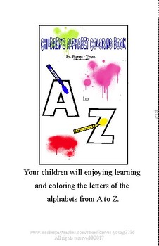 Preview of Children's  Alphabet Coloring  Book A to Z