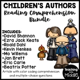 Children's Authors Reading Comprehension Worksheet Bundle 