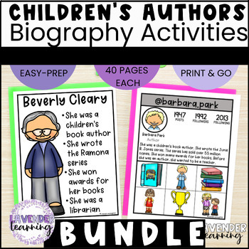 Preview of Children's Book Author Biography Activities - Children's Book Author Studies