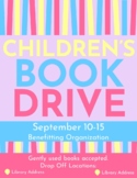 Children's Book Drive Flyer | Editable