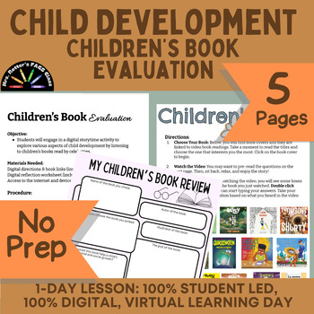 Preview of Children's Book Evaluation - No-Prep, Sub Plan, Snow Day - Child Development FCS