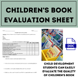 Children's Book Evaluation Sheet