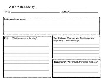 worksheet for book review