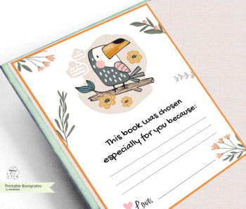 Preview of Children's Bookplate Printable, Bookplate animals, bring a book printable