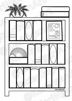 Preview of Children's Bookshelf Coloring Page